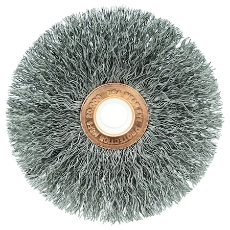 Weiler 3" Dia Crimped Wire Wheel, .0104" Steel Fill, 1/2" Arbor Hole 15553